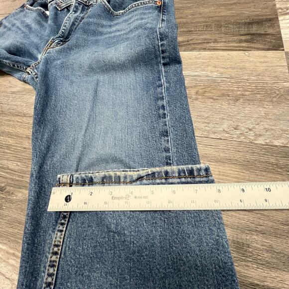 Levis 514 Mid Wash Blue 34x33 Straight Fit Stretch Faded Denim Jeans Red Tab - Picture 13 of 13